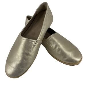AETREX Women's 10 42 Kylie Gold Slip-On Loafer Leather Espadrilles Flats CF132W